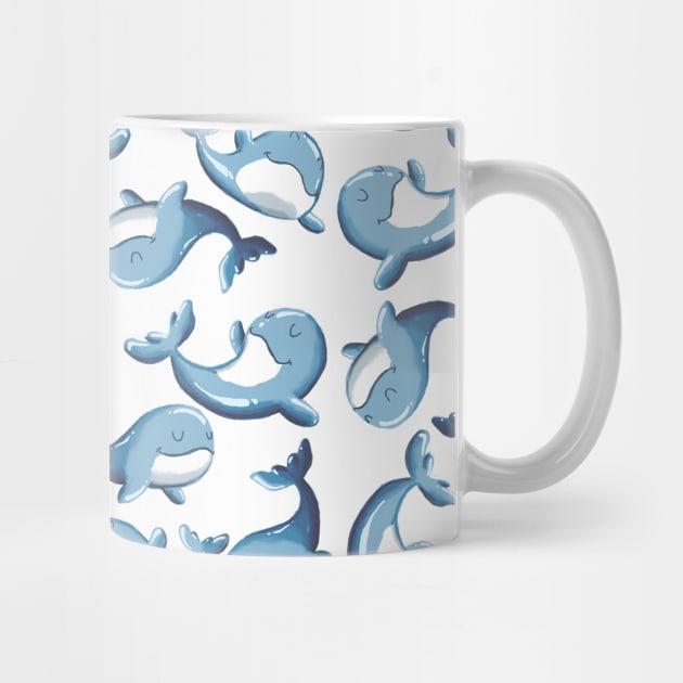 Cute Adorable Blue Whale in Ocean Marine Animal Lover Nature Fish Water Gift by Freid